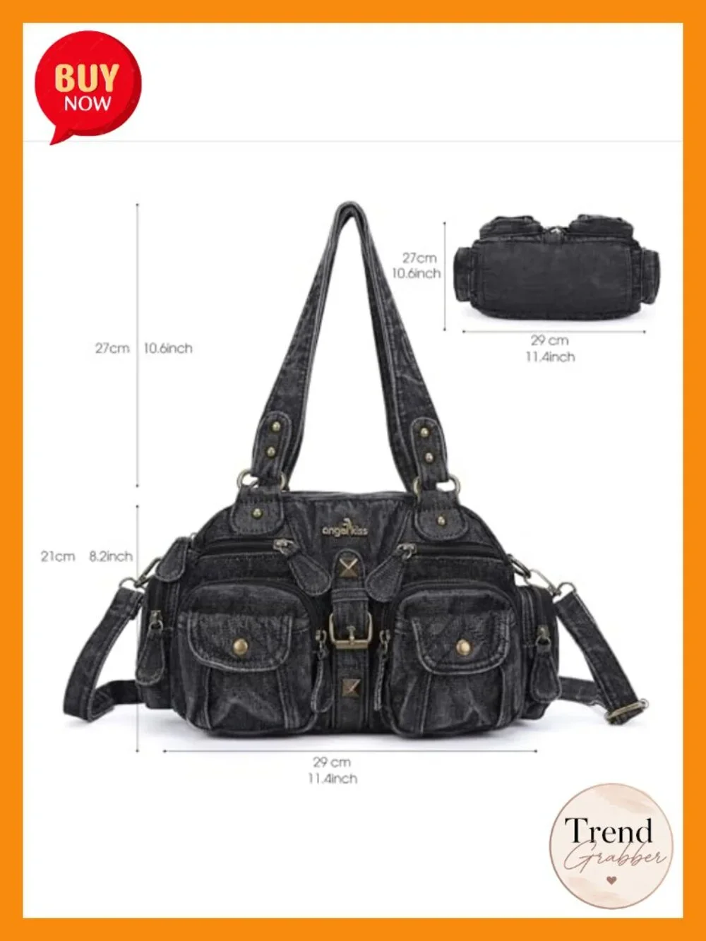 Hobo Crossbody Purse for Women Shoulder Bag Multipocket Soft Hobo Purses